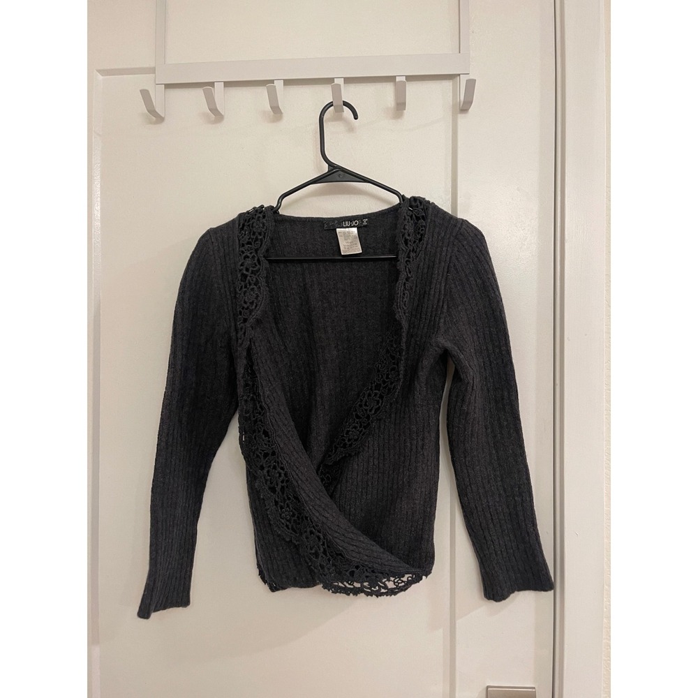 Vintage Y2K Wool Blend Liu Jo Cardigan 2000s Italian Euro Fall Chic Wrap